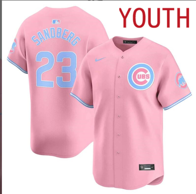 Youth Chicago Cubs #23 Sandberg pink 2024 Nike MLB jersey